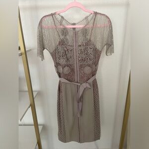 Anthropologie Lace Belted Dress